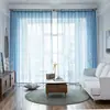 Cortina Transparente de Gasa Engrosada para Ventana de Hotel, Color Liso, Hilo Grueso de Algodón y Lino Cruzado, Partición para Dormitorio, Sala de Estar, B&B