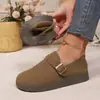 Outono de 2025 Novo Plano Casual Versátil Leve Confortável Fivela Retro Moda Comércio Exterior Birkenstock Sapatos Femininos Atacado
