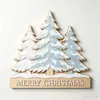 Letrero de madera de árbol de Navidad de una pieza colgante, Colgador de puerta de decoración navideña, Adorno de madera festivo impreso en UV, Transfronterizo