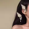 Grampo de Cabelo Floral de Vidro com Design de Coelho, Borla, Presilha Lateral Elegante, Acessório de Cabelo Estilo Vintage, Grampo Único, Presilha para Franja