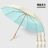 Paraguas Baodini de Diez Varillas de Alta Calidad Automático Retráctil de Color Recubierto Grande Resistente al Viento Protección Solar Protección UV Sombrilla