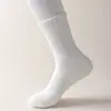 Meias Masculinas com Solado Felpudo, Algodão Puro, Meias Esportivas Quentes, Antiodor, Solado Felpudo Espesso, Não Forma Bolinhas, Cano Médio, Absorventes de Suor para Fitness