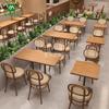 Mesas y Sillas de Restaurante Estilo Sudeste Asiático, Cabinas de Madera Maciza y Ratán Montadas en la Pared, Sofá, Mesas y Sillas para Cafetería, Mesas y Sillas para Restaurantes Comerciales