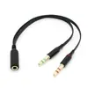 Cable adaptador dos en uno de micrófono de auriculares de computadora a auriculares de teléfono móvil, adaptador de audio de doble orificio a un solo orificio