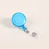 Chaveiro Fivela Redonda Telescópica Abs Colorida Transparente Fácil de Puxar Clipe Traseiro Porta Cartão de Crachá Acessórios Logo Personalizado