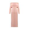 Em Estoque: Meu Vestido de Lã em Camadas Assinatura, Ombro a Ombro, Cintura Marcada, Vestido Emagrecedor, Bodycon Longo