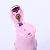 Taza Aislada con Estampado de Leopardo Altamente Atractivo Acero Inoxidable Tapa de Doble Uso con Popote para Coche y Deportes Mayoreo