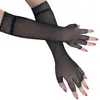 Guantes de Red de Dedos Largos Venta Directa de Fábrica Moda Europea y Americana Ropa Sexy Accesorios Actuación en Escenario Guantes de Novia