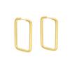 Aretes de moda personalizados de diseño nicho de círculo simple liso superventas transfronterizos acero de titanio chapado en oro de 18k fabricantes de aretes venta al por mayor