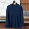 Suéter de malha casual versátil de alta qualidade, pronto para usar, outono e inverno, novo, masculino, de cashmere, gola redonda, manga longa, solto, slim fit, transfronteiriço