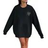 Nova Blusa de Moletom Simples Solta com Gola Redonda Estilo Primavera e Outono Feminina Casual Manga Longa Jaqueta Venda Direta da Fábrica em Estoque