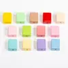 Macarrón acrílico color sólido rectangular cuentas sueltas agujero recto cuentas cuadradas lisas accesorios para pulsera DIY venta al por mayor