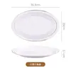 Prato de peixe com borda dourada prato cerâmico oval prato grande para peixe cozido no vapor prato de peixe de luxo leve criativo prato de peixe louça de hotel atacado