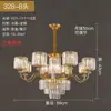 Villa Dúplex con Sala de Estar de Dos Pisos, Lámpara de Araña Grande de Cristal Todo Cobre, Lujoso Dúplex, Casa de Construcción Propia Estilo Chino Nuevo con Iluminación Hueca