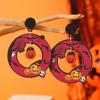 Transfronterizo Nuevo Acrílico Impresión a Color Boo Calabaza Calavera Personalizado Creativo Halloween Pendientes Pendientes