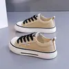 Zapatos de Lona para Dedos del Pie HY9019 Mango para Mujer Primavera y Otoño 2026 Zapatos de Estudiante Tenis Planos Casuales Zapatos de Mujer Bloque de Color Estilo Delgado