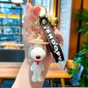Chaveiro de boneca fofa do Snoopy, chaveiro de silicone para carro de casal, pequenos enfeites para mochila, chaveiro criativo