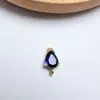 Acessórios para joias DIY cobre fundido cor dourada seção quatro cantos vidro duplo pendente popular brincos grampo de cabelo pingente