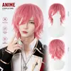 Nuevo cosplay de anime transfronterizo de pelo corto sintético, disponible en múltiples colores, pelo con puntas hacia arriba, peluca para hombres y mujeres, cobertura completa de la cabeza