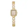 Nuevo Reloj Cuadrado para Mujer con Incrustaciones de Diamantes Transfronterizo, Reloj Joyería con Pulsera Hueca Ajustable Libremente, Elegante Reloj para Mujer con Pulsera Extraíble