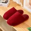Pantuflas rojas para el año zodiacal, bodas, invierno, de felpa y engrosadas, para uso en interiores en casa, antideslizantes, para bodas y ocasiones especiales, pantuflas de algodón para parejas