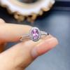 Anillo Popular de Zafiro Rosa Natural al por Mayor de Fábrica Plata S925 Incrustado Piedra Principal 3*5 Joyería de Lujo Venta Directa de Fábrica
