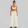 Conjunto fitness transfronteiriço com top esportivo de gola halter, secagem rápida, roupa casual para esportes ao ar livre, corrida, yoga para mulheres