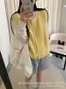 Chaleco de Punto para Mujer, Nuevo Estilo Primavera y Otoño, Cárdigan Simple sin Mangas de Cuello Redondo, Versátil para Vestir en Capas, Top Chaleco Suéter Casual de Corte Holgado