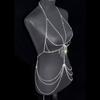 Nueva cadena de sujetador con borlas largas y diamantes de imitación sexy, cadena para la cintura, cadena para ropa interior, joyería para exhibir en el cuerpo.