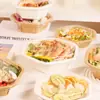Caixa de Embalagem Hexagonal de Papel Kraft, Caixa para Frutas para Levar, Caixa de Frutas para Piquenique e Acampamento, Caixa de Almoço Descartável de Grau Alimentício