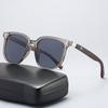 Gafas de sol de pata con veta de madera y uña beige para mujer, de alta gama, estilo ins europeo y americano, gafas de sol para hombre a prueba de sol y protección UV