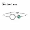Daisi Ni Joyería Transfronteriza Nueva y Colorida de Moissanita Pulsera Geométrica Delgada de Moda Ajustable Venta al por mayor de fábrica