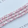 Cuentas cuadradas de cerámica de porcelana azul y blanca para manualidades, cadena tejida con cordón rojo para teléfono móvil, pulsera, collar, accesorios de joyería DIY
