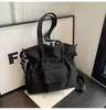 Bolso cruzado de lona casual con cordón, bolso de mano para el trabajo, bolsa de compras de gran capacidad, bolso de hombro moderno y versátil