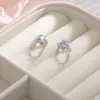 Pendientes Largos Colgantes de Piedra Lunar para el Amor con Tornillo Pendientes Coloridos de Circonita Cadena Millennium Spice Pendientes con Forma de Corazón