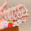 Pulseira Kuromi Infantil Sanrio Meninas Doce Fofa Desenho Animado Feita à Mão Corda de Mão Pequeno Presente Acessórios Delicados