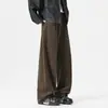 Calça Casual Scimitar Americana Masculina Inverno Solta Perna Larga Reta 2025 Nova Calça de Moletom Engrossada Calça Esportiva