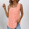Camiseta sin mangas de tirantes con cuello cuadrado de lunares, base para mujer, modelo de primavera 2023, plataforma independiente europea y americana de Amazon