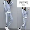 Conjunto Esportivo Casual para Mulheres Outono e Inverno 2025 Estilo K Tamanho Plus Size Mulheres Gordas mm Moletom Celebridade da Internet Redutor de Idade e Que Cobre a Carne Conjunto de Duas Peças