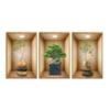 Pegatina de pared con marco de fotos 3D de simulación de flores y plantas verdes, para dormitorio, sala de estar, TV, fondo, autoadhesiva