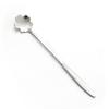 Cuchara para Granos de Café de Acero Inoxidable Creativa Flor de Rosa Cuchara Mezcladora para Postre Estilo Cuchara Pequeña Café en Polvo Mango Largo