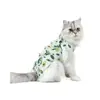 Ropa de Esterilización para Mascotas, Ropa de Vendaje de Recuperación de una Pieza con Atadura Anti-Lamido para Gatos después de la Cirugía de Esterilización, Ropa de Esterilización Transpirable y Elástica