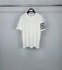 Tb Directo de Fábrica Verano Nuevo Algodón Piqué Clásico Cuatro Rayas Manga Corta Unisex Casual Cómodo Versátil Camiseta