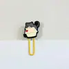 Clipes de papel de borracha macia em PVC de gato e cachorro de desenho animado fofo, material de papelaria criativo para estudantes, clipes de fichário coloridos, marcadores de página para escritório e documentos