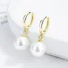 Brincos de pérola em prata de lei S925, estilo coreano, elegantes e modernos, brincos versáteis, tarraxas personalizadas