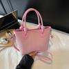 Bolso Transfronterizo Estilo Playa Bolso Cubo Bolso de Mano Cruzado Nuevo Estilo 2025 Bolso Cesta de Verduras con Nudo de Cuerda Bolso Tejido