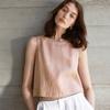 Chaleco de Lino Puro Corto para Mujer Verano Old Money Reversible Ropa de Trabajo Diseño de Chaleco Simple Sin Mangas Top Corto