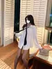 Camisa Estilo Academia Simple para Mujer Primavera y Otoño 2025 Nuevo Diseño con Sentido Estilo Extranjero Nicho Blanco Moda Versátil Top