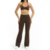 Conjunto Esportivo Fitness Escovado Estilo Europeu e Americano, Conjunto de Yoga com Decote V Halter, Conjunto para Esportes ao Ar Livre Corrida e Ciclismo 4201