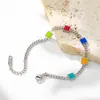 Pulseira Cuban Link Quadrada com Gotejamento em Resina Cor Dopamina Vendida Quente Transfronteiriça Aço Inoxidável Banhado a Ouro 18K Colorfast Mão